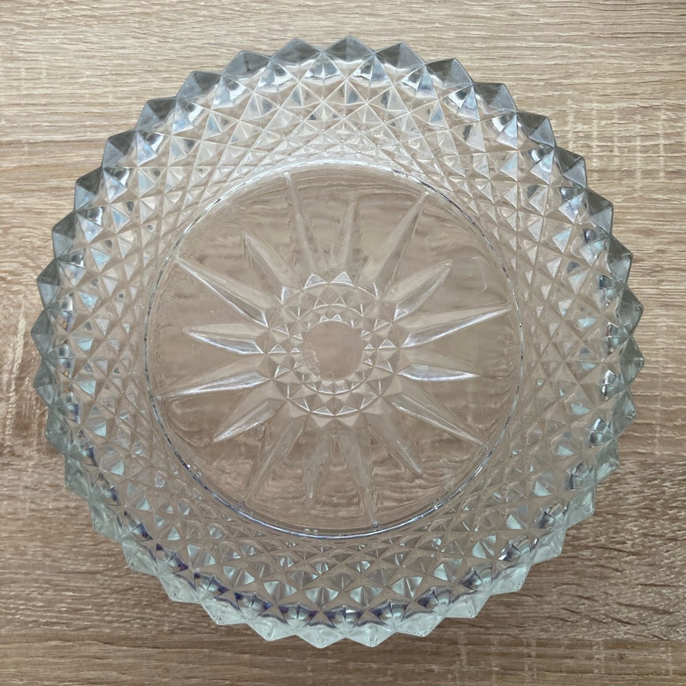 Arcoroc France Diamant Starburst Clear Glass Serving Bowl/Fruit Bowl 🌟💎✨💎🌟 - Picture 5 of 7